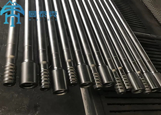 T38 Top Hammer Mining Hard Rock Thread Drill Rod Round / Hexagonal