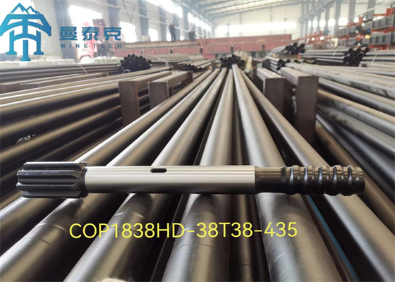Thread T38 Shank Adapter for Tunneling Top Hammer Drill Tools with 380mm Length for Drifting and Tunneling Applications
