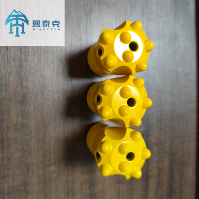 7 Tungsten Carbide Tapered Button Bit Yellow Color Small Hole Drilling Tool