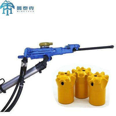 YT28 Portable Pneumatic Hand Held Air Leg Rock Drilling Machine with H22*108mm Drill Rod for Wet Drilling in Railway Construction