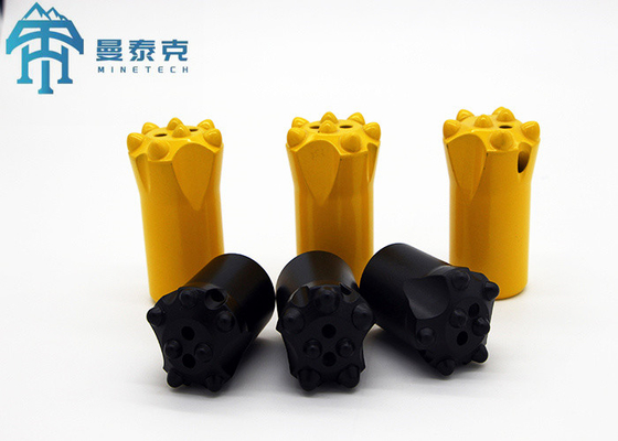 38mm Tapered Button Bit With 7 Tungsten Carbide Tips For Blasting Hole And Municipal Construction