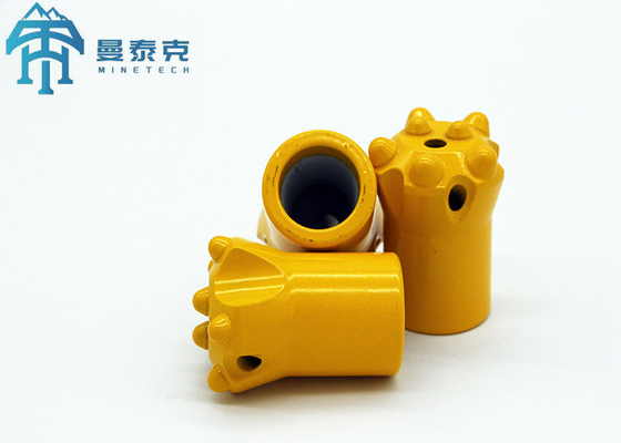 38mm Tapered Button Bit With 7 Tungsten Carbide Tips For Blasting Hole And Municipal Construction