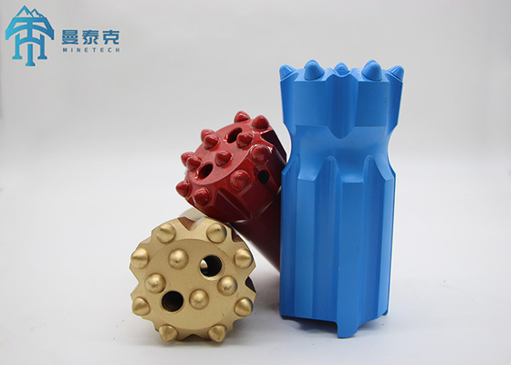 T38 64mm Retract Button Bit Hard Rock Drill Ballistic Type Flat Face Threaded