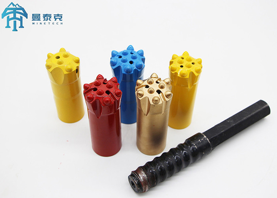 T38 64mm threaded button bits Made By High Strength Alloy Steel And Tungsten Carbide