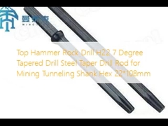 Top Hammer Rock Drill H22 7 Degree Taper Drill Rod for Mining Tunneling Shank Hex 22*108mm